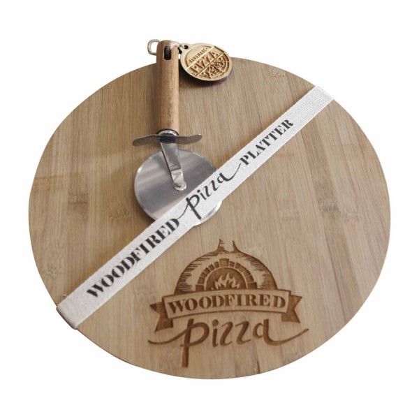 Bamboo Pizza Board Engraved Wood-Fired Pizza With Pizza Cutter