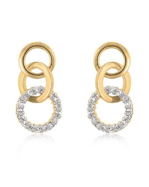 Miss Jewels- 0.34ctw Gold Plated Interlinked Circle Style Earrings