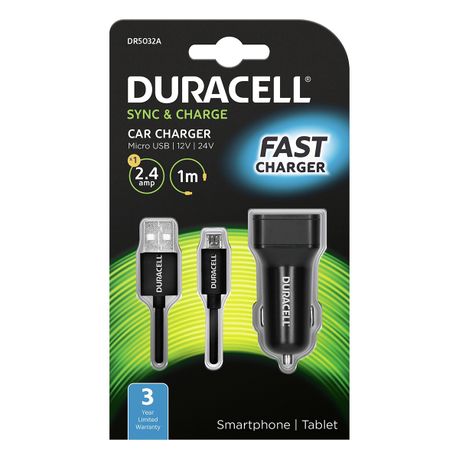 Duracell  Car Charger with Micro USB Cable - Black | Buy Online in  South Africa 