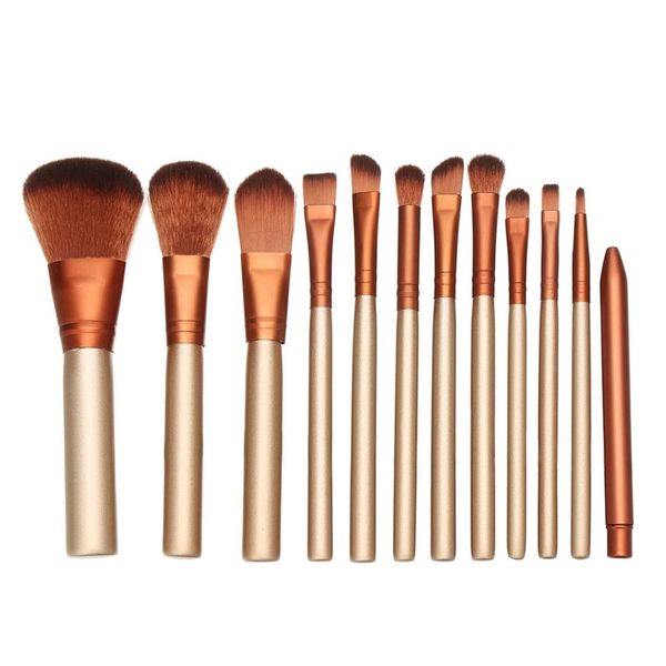 12 pcs Foundation Makeup Brushes Set-Champagne