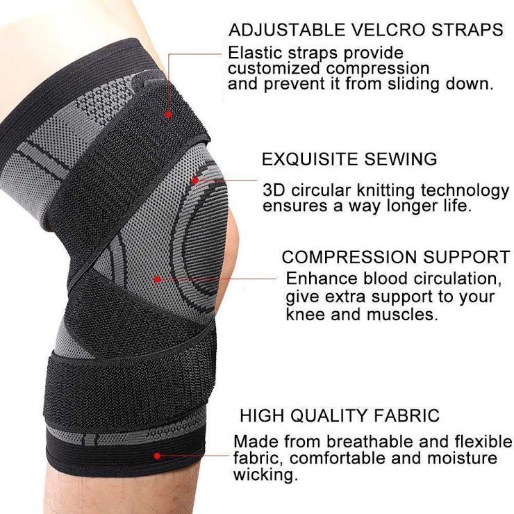 AOLIKES Professional Protective Knee Brace for all Sports – Black ...