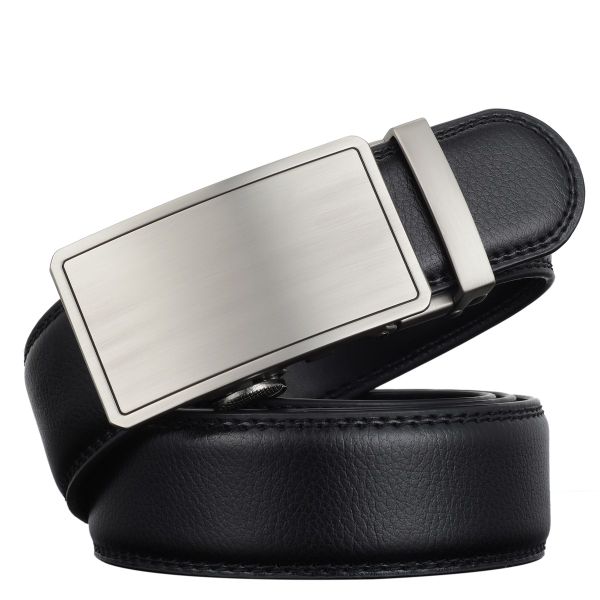 Golf Belt Brushed Border Black