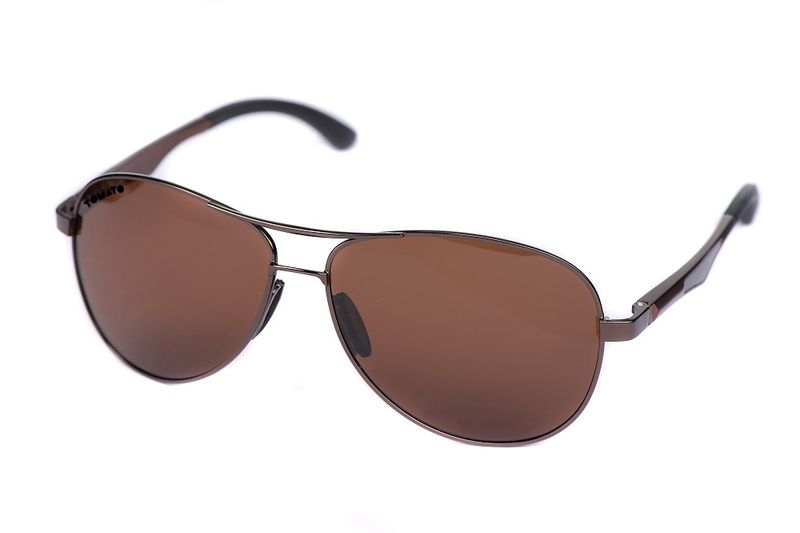 Tomato Men's Brown Frame &amp; Black Tips Temple Sunglasses