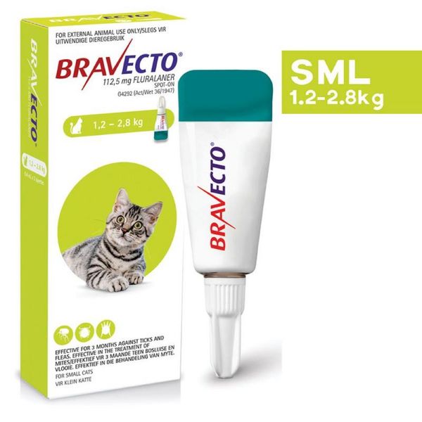 Bravecto Tick &amp; Flea Spot On for Cats - Small