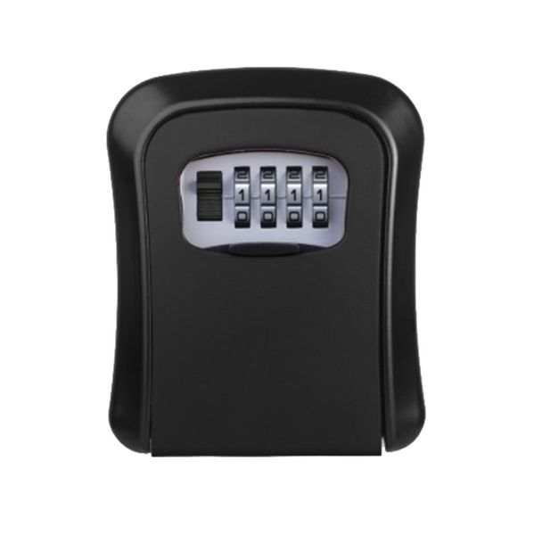 4-Digit Combination Wall Mounted Safe Box for Keys - Black