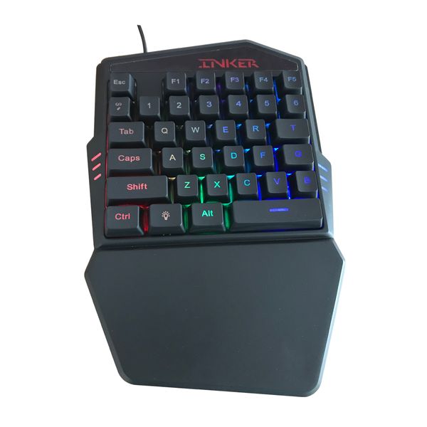 35-Keys One-Handed Gaming Keyboard with LED Backlight