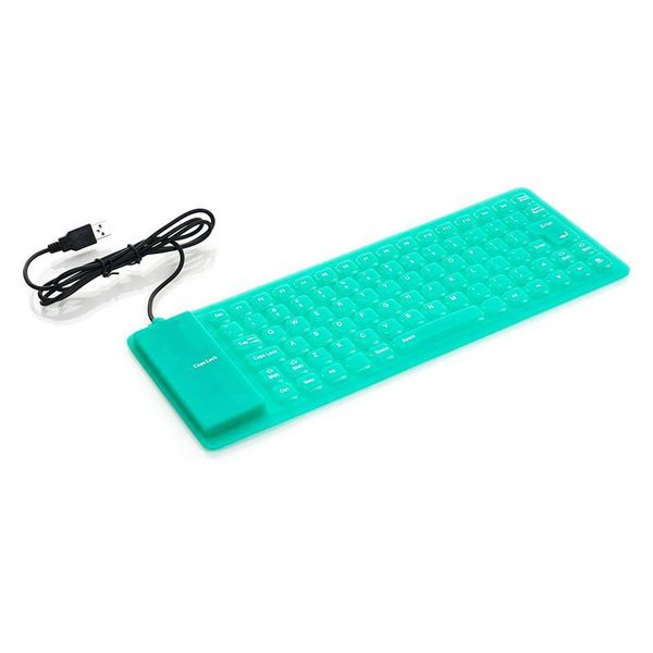 USB Flexible Silicon Keyboard Turquoise