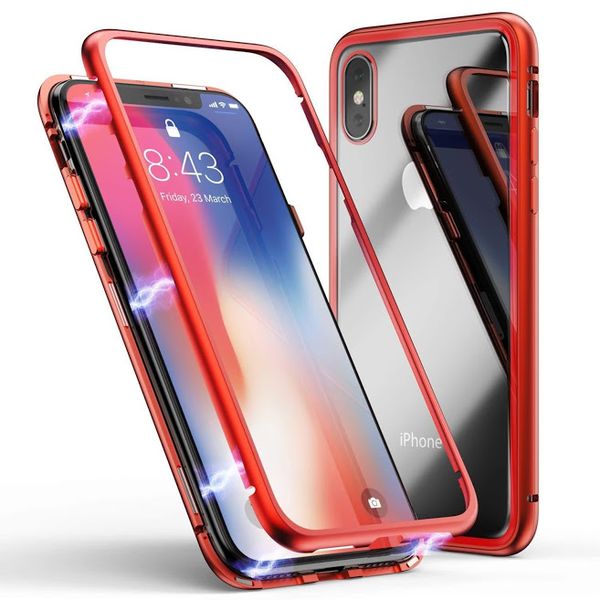 Red Magnetic Adsorption Phone Cover Compatible with iPhone X
