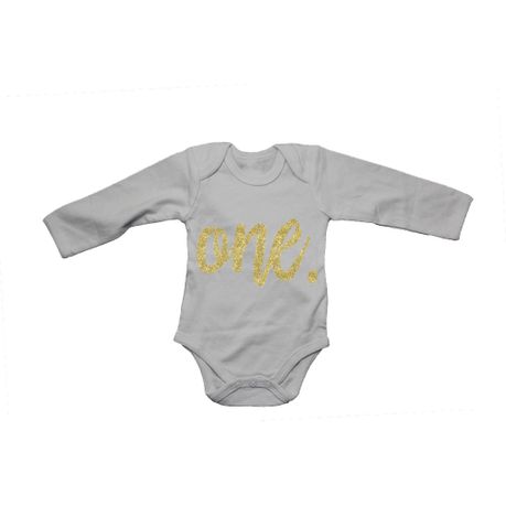 gold baby grow
