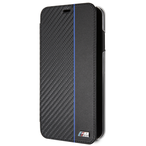 BMW - M Collection Flip Case Blue Stripe iPhone XS MAX Black