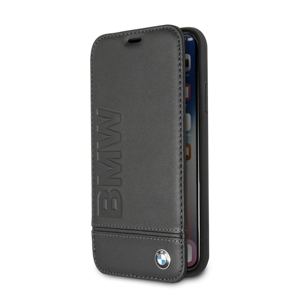 BMW - Signature Logo Flip Case iPhone X / XS Black