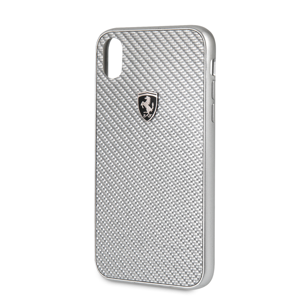 FERRARI - Real Carbon Hard Case iPhone XR Silver