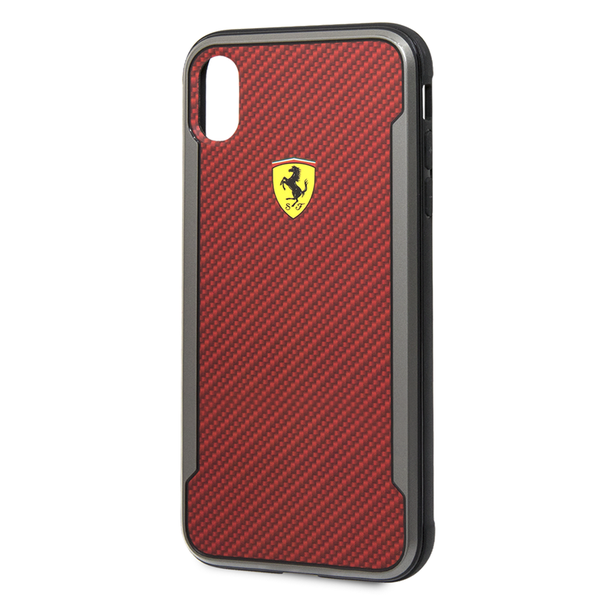 FERRARI - Printed Carbon Effect iPhone XS MAX Red