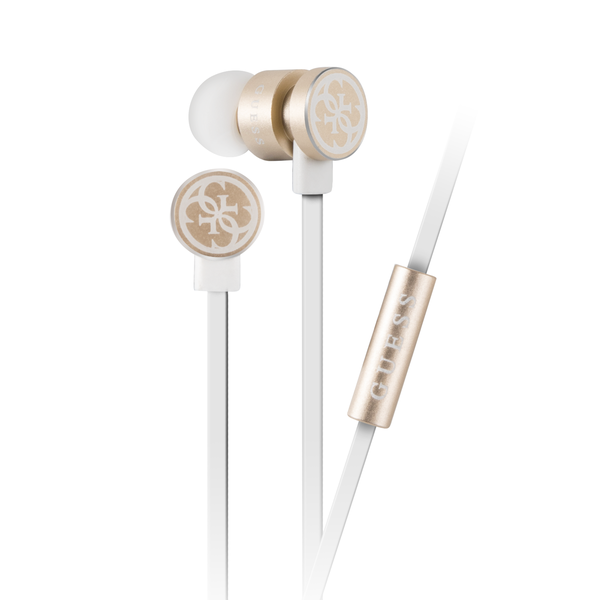 Guess - Earphone Wire - White &amp; Gold