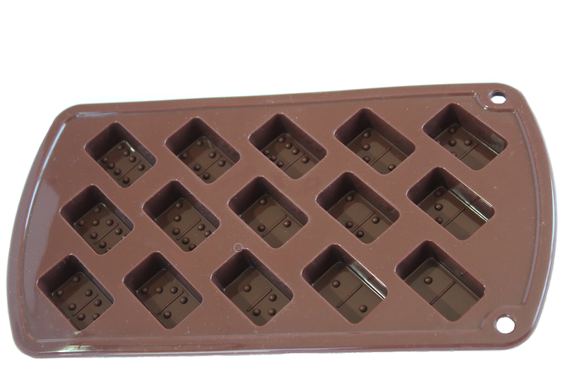 Silicone Mini Chocolate Domino Mould - 15 Cavity - Brown