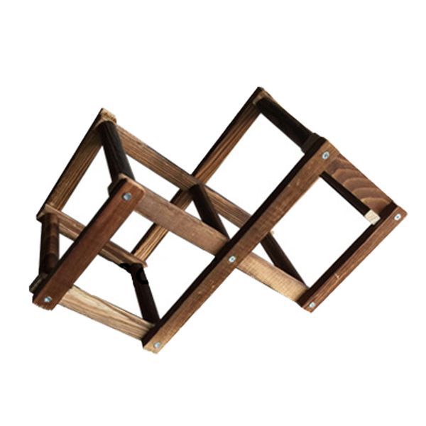 Freestanding Pine Wood 3 Bottle Wine Storage Stand