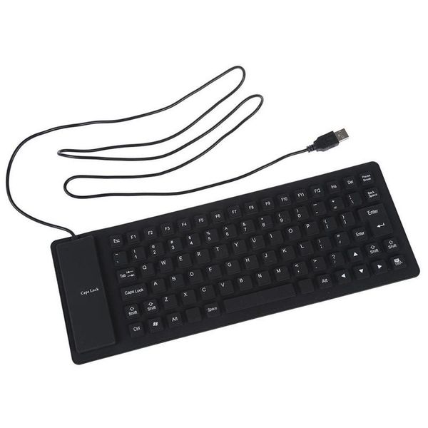 USB Flexible Silicon Keyboard Black