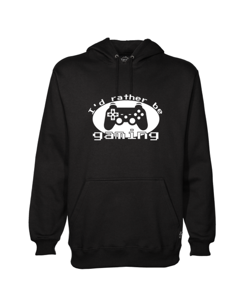 JuiceBubble I'd Rather Be Gaming Mens Hoodie - Black - 2XL