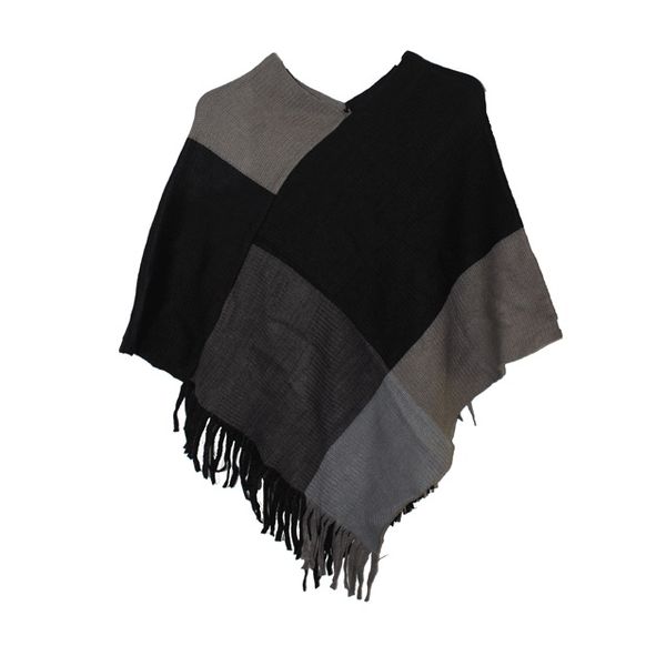 Blackcherry Colour Blocked Poncho