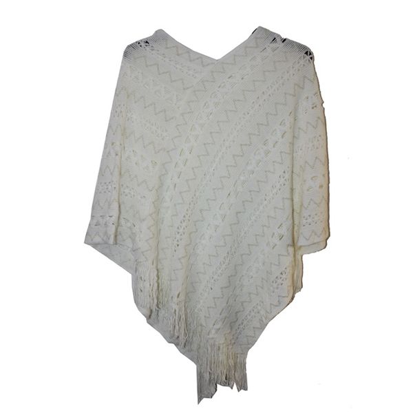 Blackcherry Buttonhole Crochet Stiched Poncho