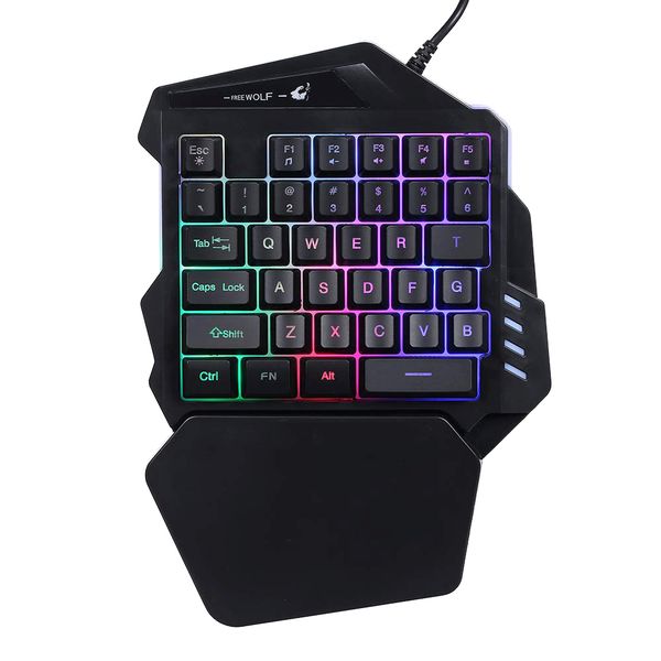 35 Keys USB One-Hand Gaming Keyboard with LED Backlight