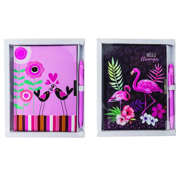 Diary With Lock And Pen - Set of 2