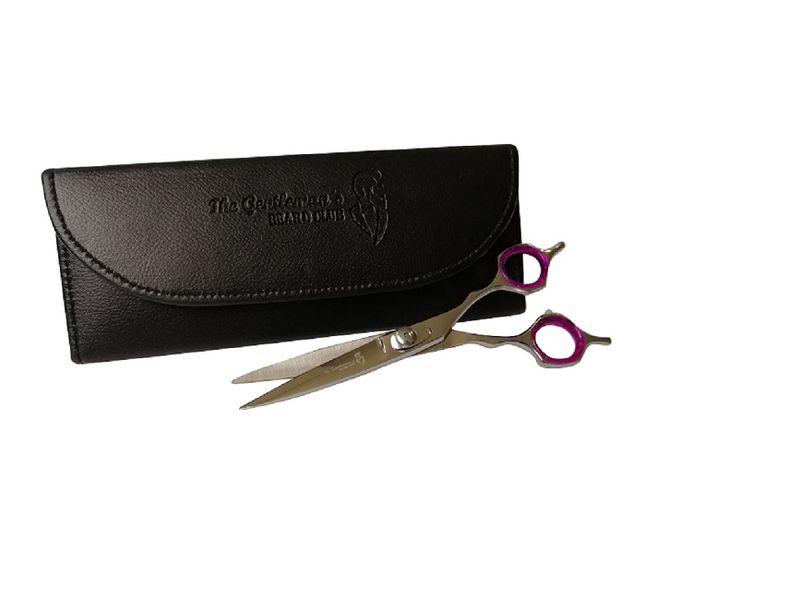 Barber hairdressing scissor with purple finger hole - 420c