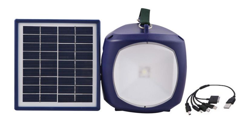 1W Solar Power Lamp Lantern USB Light - Blue