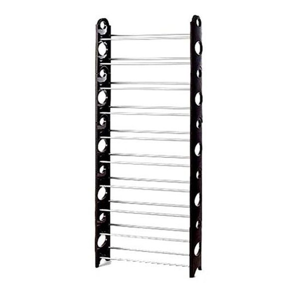 10 Tier Stackable Black Frame Shoe Rack