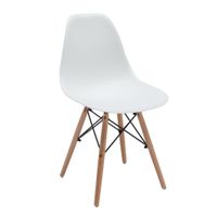 White Cafe Chair with Wooden Legs