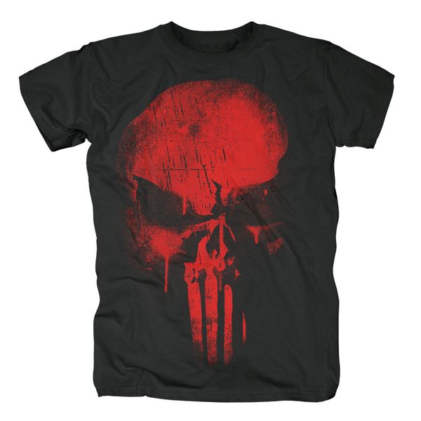 Rock Ts The Punisher Sprayed Skull T-Shirt