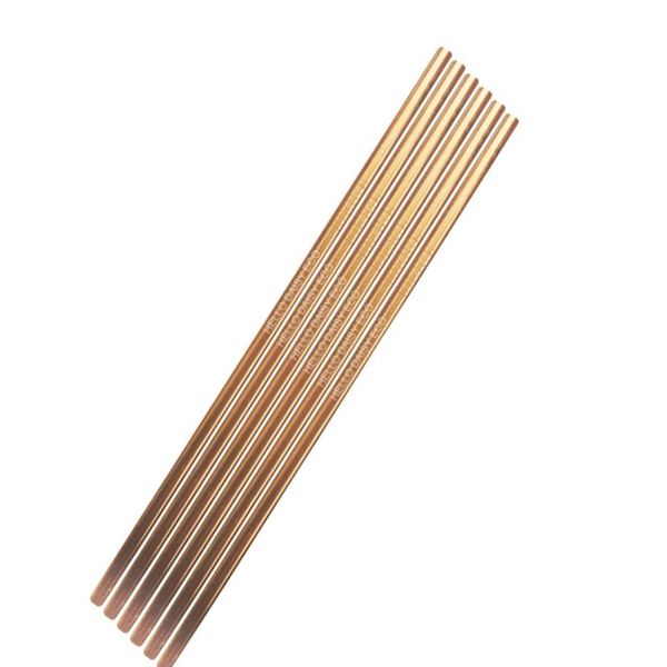 Hello Daisy - Stainless Steel Straw Set - Rose Gold - Straight - Set of 6