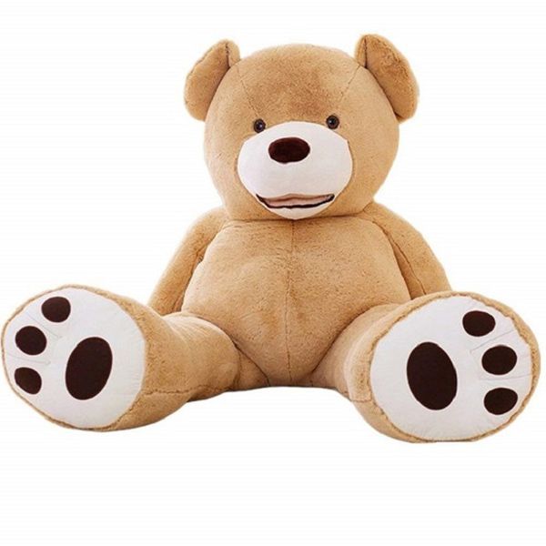 TANOTIB Cuddly Plush Teddy Bear w Footprints Giant - 100cm - Light Brown
