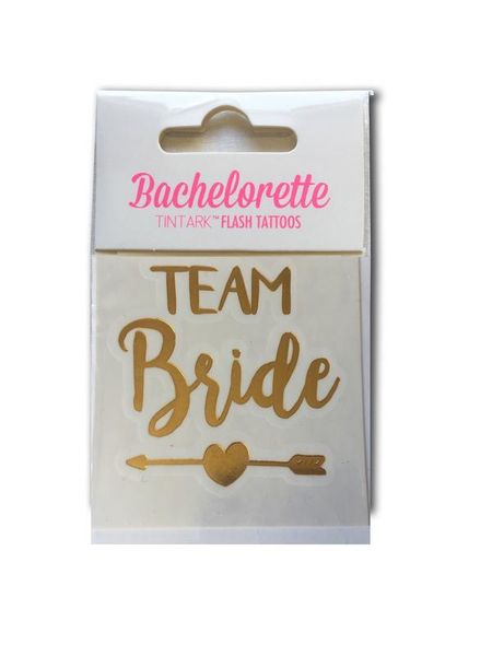 Oohlala Bachorlorette "Team Bride" Temporary Tatoo's Pack of 10