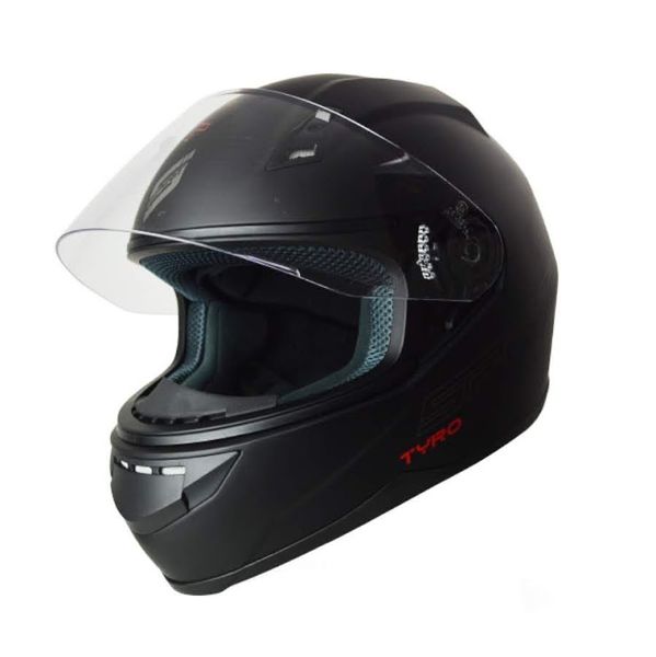 Spirit Tyro Wide Angle View Motorcycle Helmet with Cover - Black