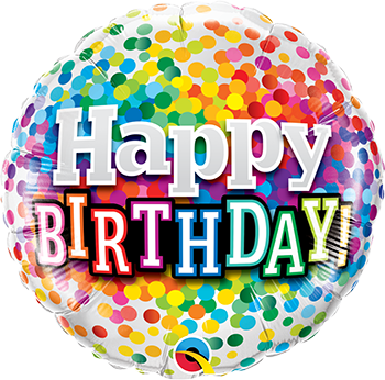 18 Inch Foil Birthday Rainbow Confetti 1CTP