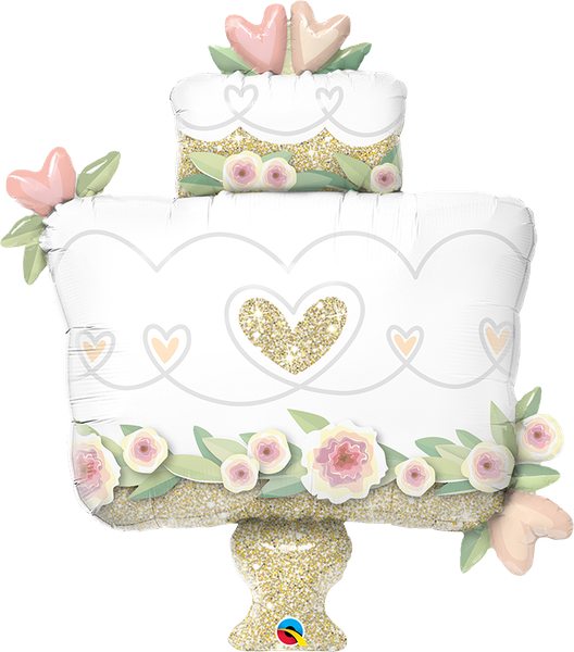 41 Inch Foil Glitter Gold Wedding Cake 1CTP
