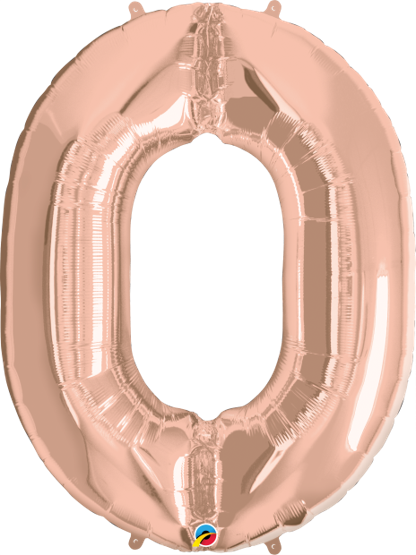 34 Inch Foil Number Zero Rose Gold 1CTP