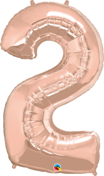 34 Inch Foil Number Two Rose Gold 1CTP