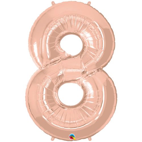34 Inch Foil Number 8 Rose Gold 1CTP