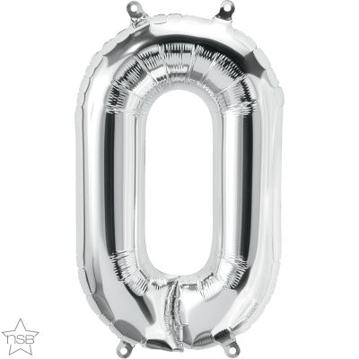 16 Inch Foil Number 0 Silver 1CTP