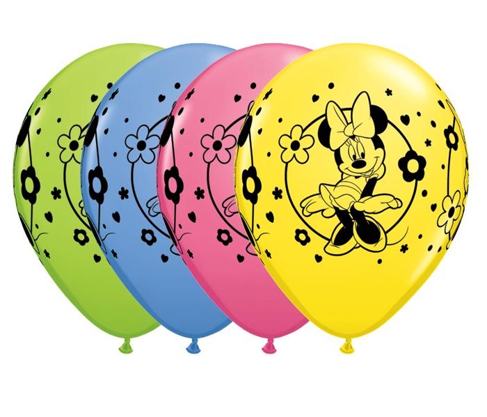 11 Inch Latex Rnd Prt Minnie Mse 4 Sde Print 25CTP