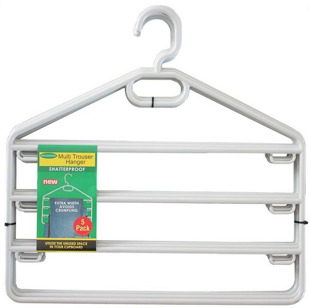 Multi Trouser Hanger 4 Bar (5 Pack)