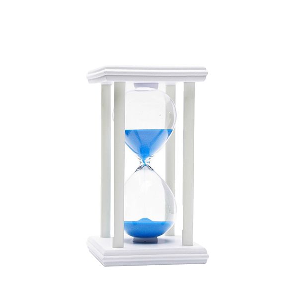 Wood 60 Minutes Hourglass Sand Timer - White
