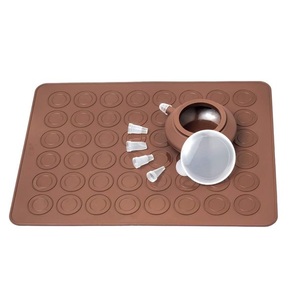 Non Stick Silicone Macaron Cookies Baking Mat with Piping Pot