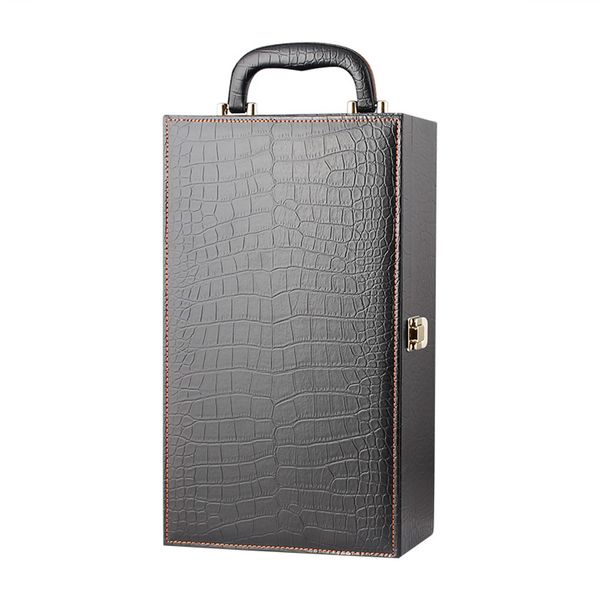 2 Bottle Leather Travel Wine Carrier Case with 4 Piece Wine Accessory Set
