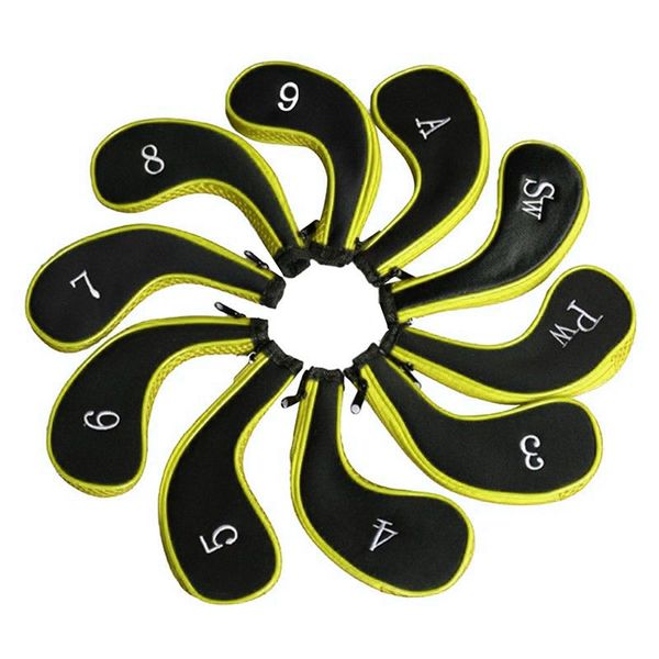 Golf Club Head Protective Covers - Yellow (10 Piece)