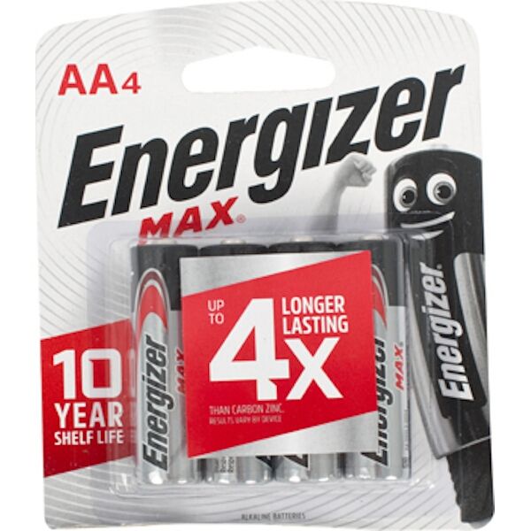 Energizer 1.5v MAX Alkaline AA Battery Card 4