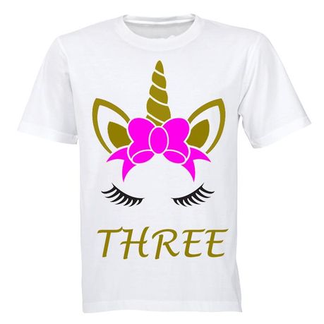 Unicorn - Three - Kids T-Shirt - White