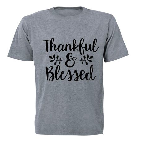 Thankful & Blessed - Kids T-Shirt - Grey